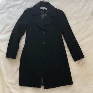 Mid length Anne Klein black wool coat